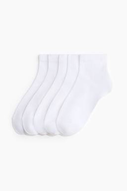 H&M - Women White 5-pack ankle socks