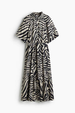 H&M - Women Grey Tie-Belt Shirt Dress