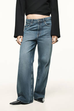 H&M - Women Blue Wide High Waist Jeans