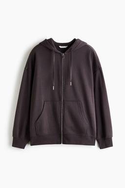 H&M - Women Brown Oversized Zip-Through Hooded Jacket