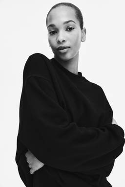 H&M - Women Black Oversized Sweatshirt