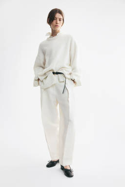 H&M - Women White Oversized Mohair-Blend Jumper