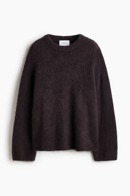 H&M - Women Brown Oversized Mohair-Blend Jumper
