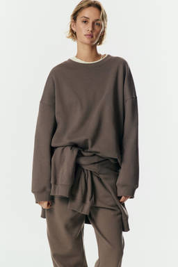 H&M - Women Beige Oversized Sweatshirt