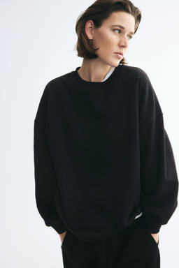 H&M - Women Black Oversized sweatshirt