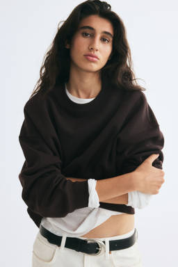 H&M - Women Brown Oversized Sweatshirt
