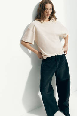 H&M - Women Beige Oversized T-Shirt