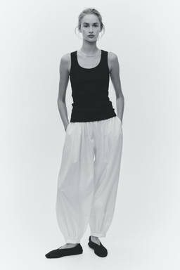 H&M - Women Black Ribbed Vest Top