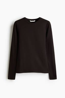 H&M - Women Brown Fitted Cotton Top