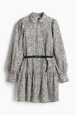 H&M - Belted Shirt Dress Multi-Color