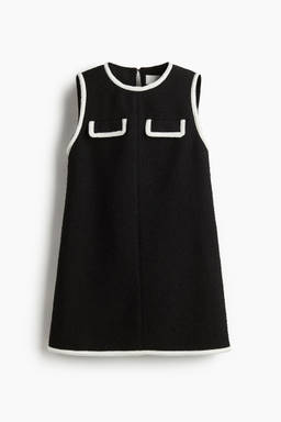 H&M - Women Black A-Line Boucle Dress