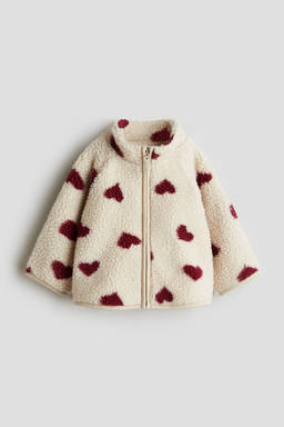 H&M - Boys Beige Printed Teddy Jacket