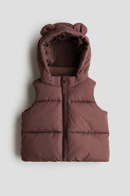 H&M - Boys & Girls Brown Hooded Puffer Gilet