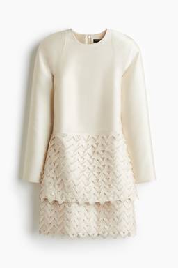 H&M - Women White Perforated-Skirt Dress