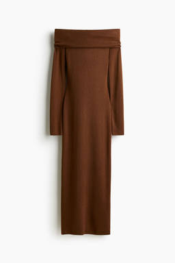 H&M - Women Brown Off-The-Shoulder Dress