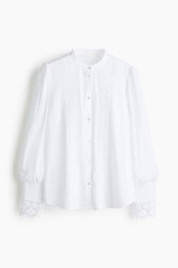 H&M - Embroidered Blouse White