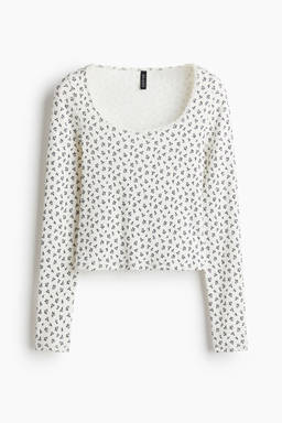 H&M - Women Blue Ribbed Jersey Top