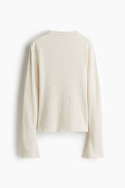 H&M - Ribbed Turtleneck Top Beige