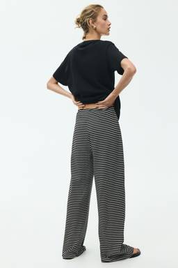 H&M - Women Black Ribbed Drawstring Trouser