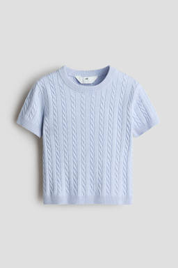 H&M - Girls Blue Short Cable Knit Top
