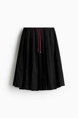 H&M - Women Black Pleated Drawstring Skirt