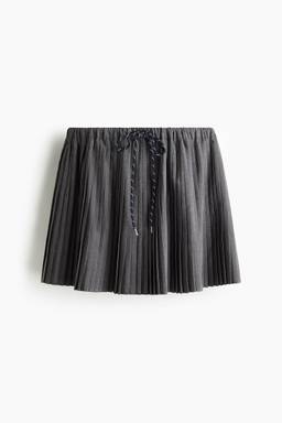 H&M - Women Grey Pleated Mini Skirt