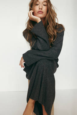 H&M - Women Grey Rib-Knit Dress