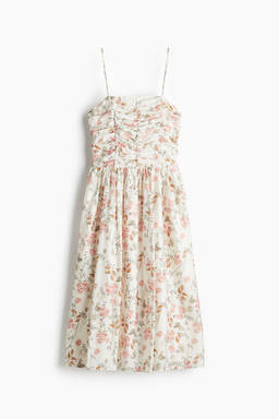 H&M - Women White Smocked-Bodice Strappy Dress