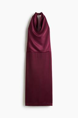 H&M - Women Pink Halterneck Satin Dress
