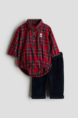 H&M - 2-Piece Bodysuit And Trousers Set