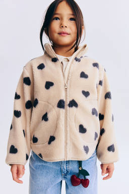 H&M - Girls Beige Teddy Jacket