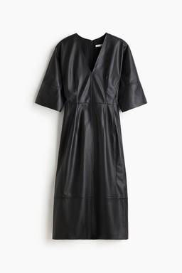 H&M - Women Black Coated Midi Dress