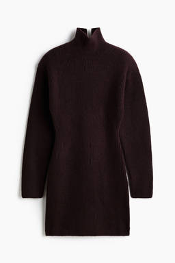 H&M - Rib-Knit Shoulder-Pad Dress Red