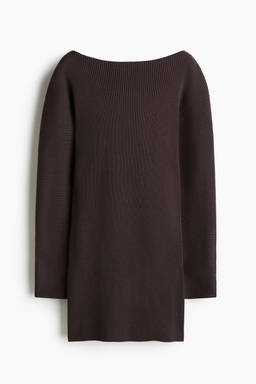 H&M - Women Brown Rib-Knit Dress