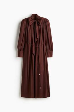 H&M - Women Red Bow-Collar Shirt Dress