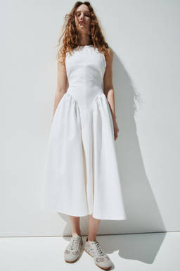 H&M - Women White Open-Back Denim Dress