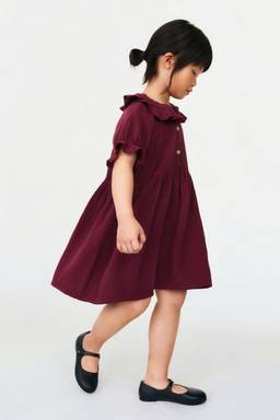 H&M - Girls Purple Cotton Muslin Dress