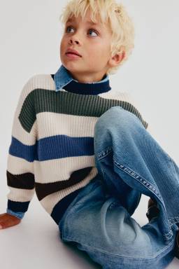 H&M - Boys White Patent-Knit Jumper