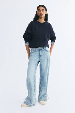 H&M - Women Navy Blue Print-Motif Sweatshirt