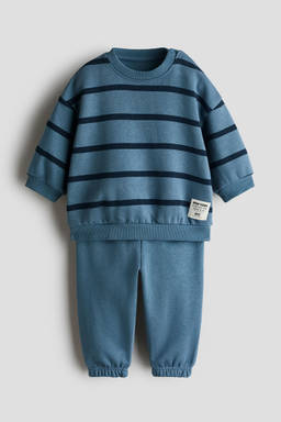 H&M - Boys Blue 2-Piece Printed Sweatshirt Set