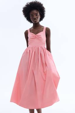 H&M - Women Pink Cotton Poplin Dress