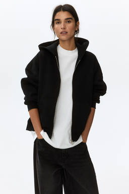 H&M - Women Black Zip-Through Hoodie
