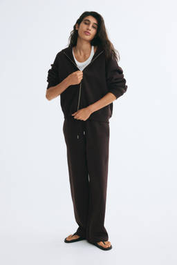 H&M - Women Brown Zip-Through Hooded Jacket