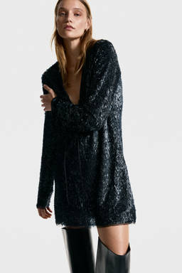 H&M - Women Black Embellished V-Neck Dress