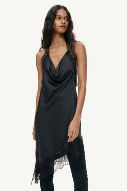 H&M - Women Black Satin halterneck dress