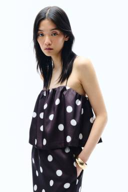 H&M - Women Brown Gathered strappy top