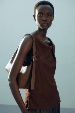 H&M - Women Brown Twist-detail top