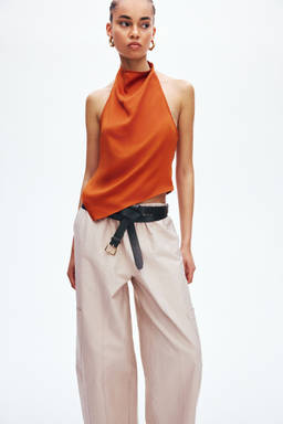 H&M - Women Beige Balloon Cargo Trousers