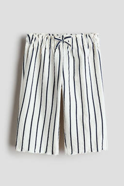 H&M - Girls White Textured Jersey Trousers