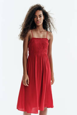 H&M - Women Red Smocked Strappy Dress